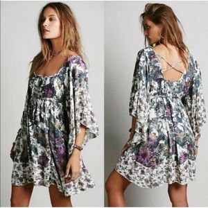 Free people Heart of gold floral boho mini dress s